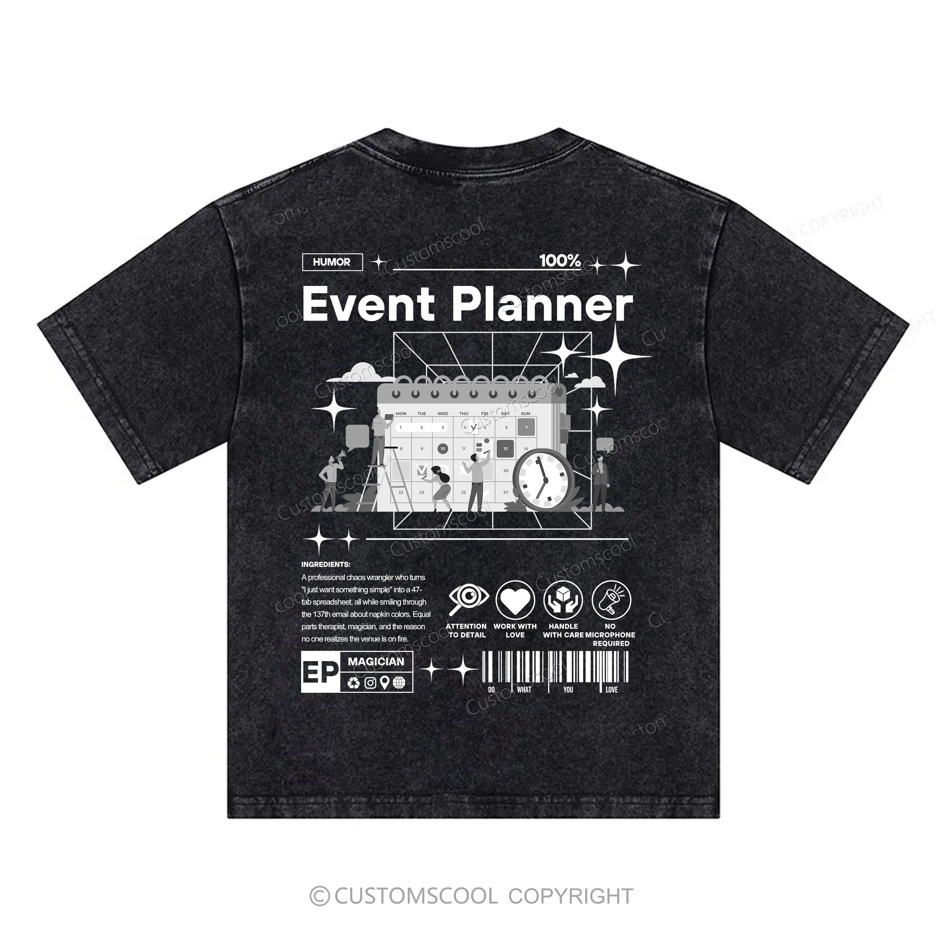 Event Planner Unisex Kids Washed T-shirt Customscool