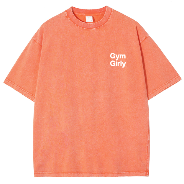Gym Girly Addcustom Unisex Fit Washed Oversized T-Shirt