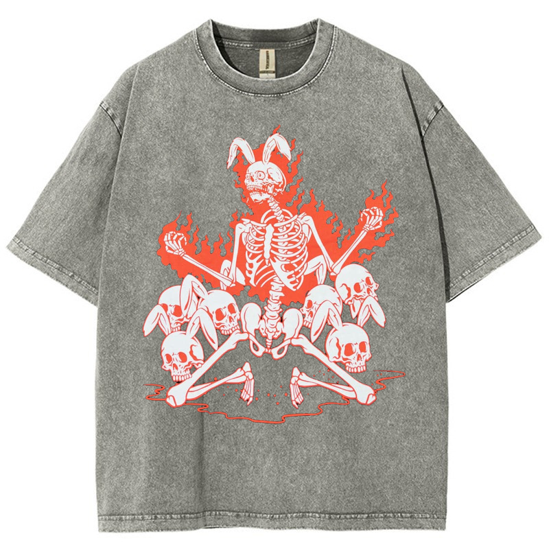 Skeleton Vintage Snowflake Washed T-Shirt