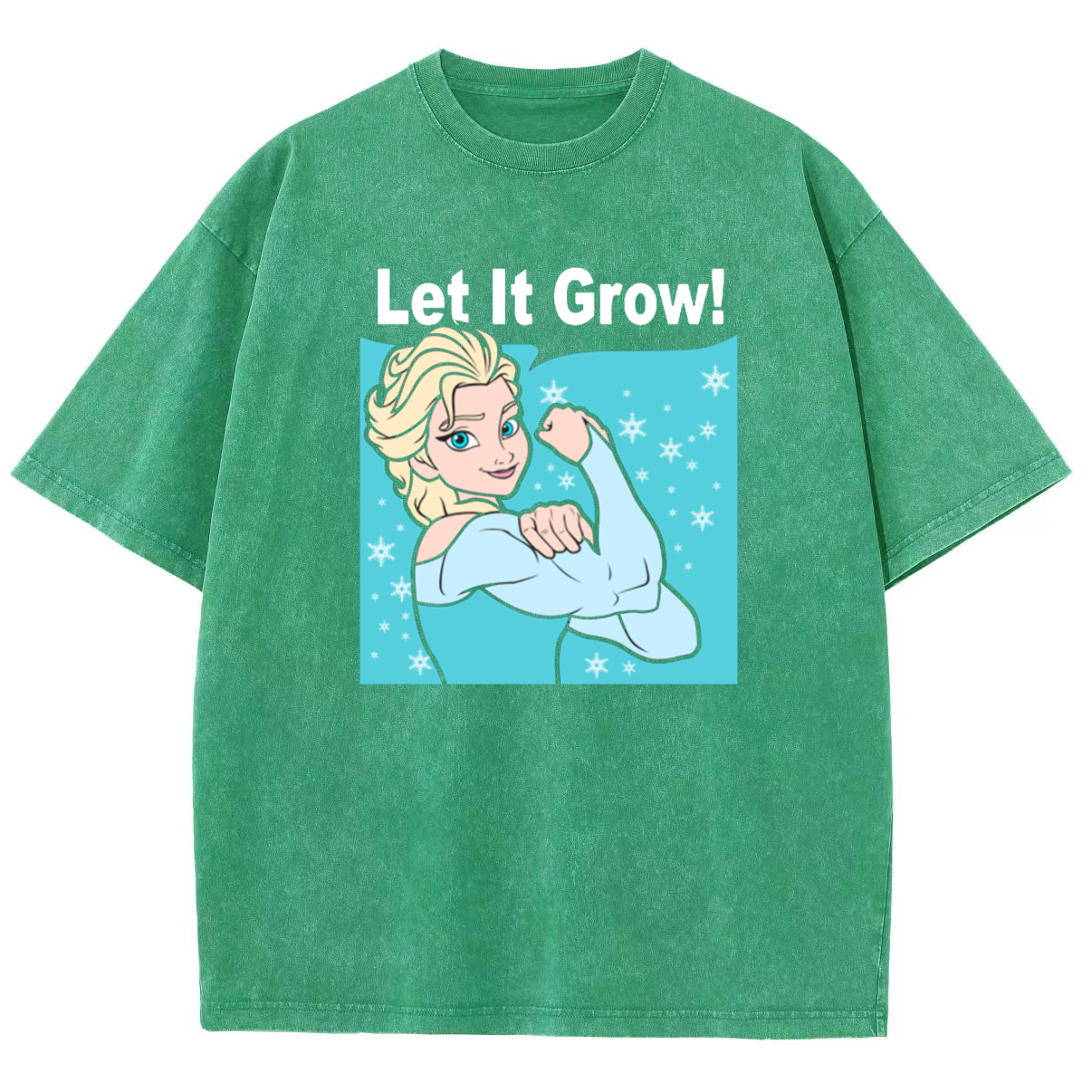 Funny Gym Elsa Let It Grow Unisex Washed T-Shirt