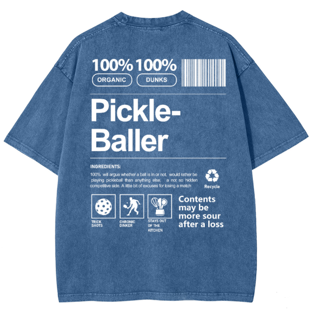 Pickle Baller Unisex Fit Washed Oversized T-Shirt Customscool