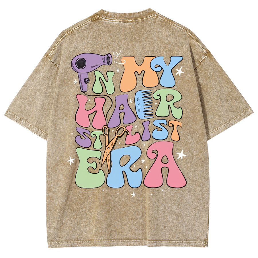 In My Hair Stylist Era Unisex Fit Washed T-Shirt