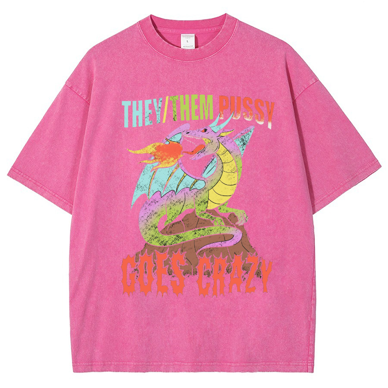 Them Pussy Goes Crazy Vintage Snowflake Washed T-Shirt