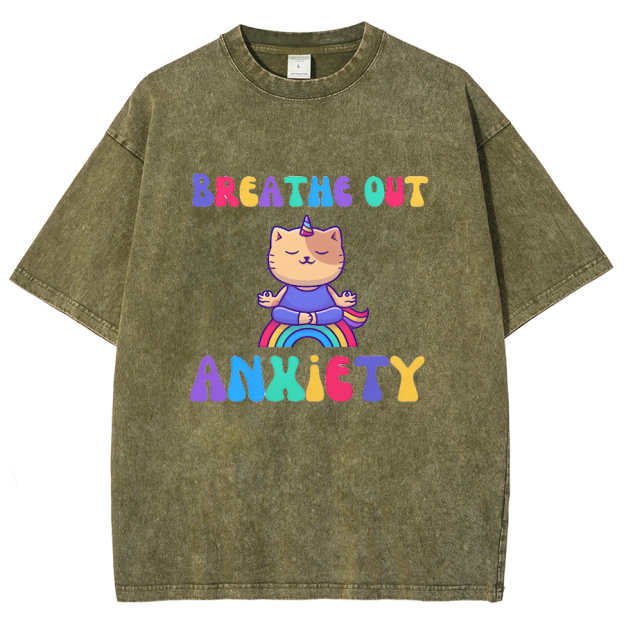 Breath Out  Washed Oversized T-Shirt