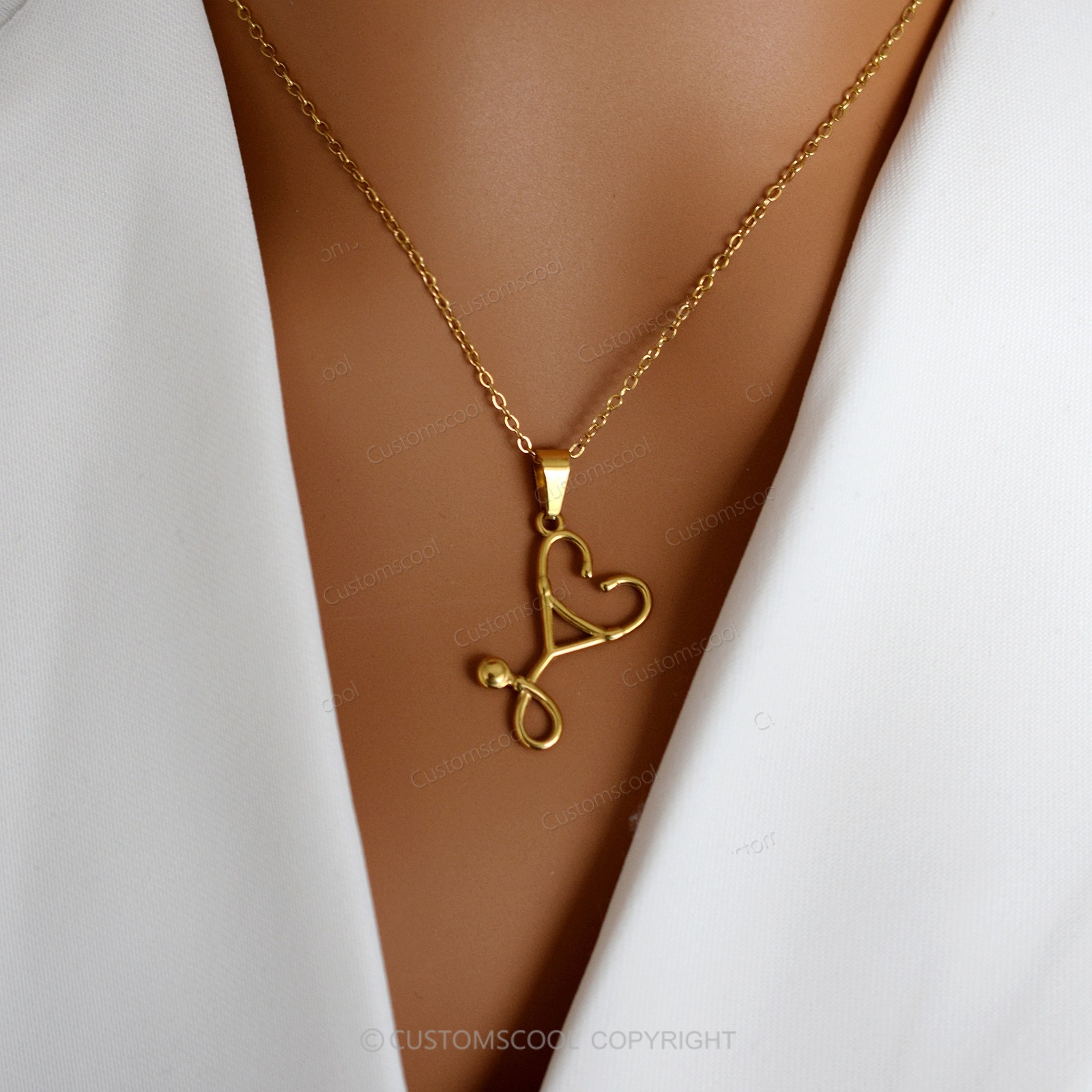 Medical Stethoscope Stainless Steel Vintage Necklace Customscool