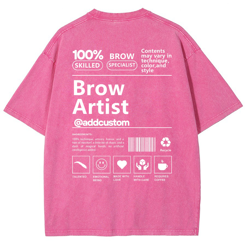 Brow Artist Vintage Snowflake Washed T-Shirt Customscool