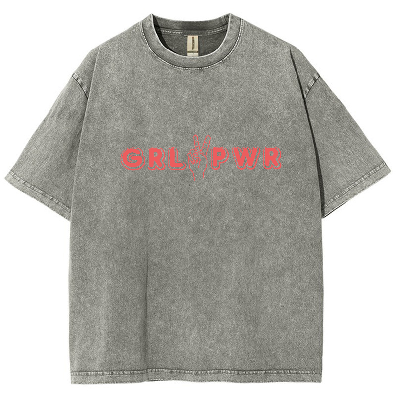 Girl Power Vintage Snowflake Washed T-Shirt