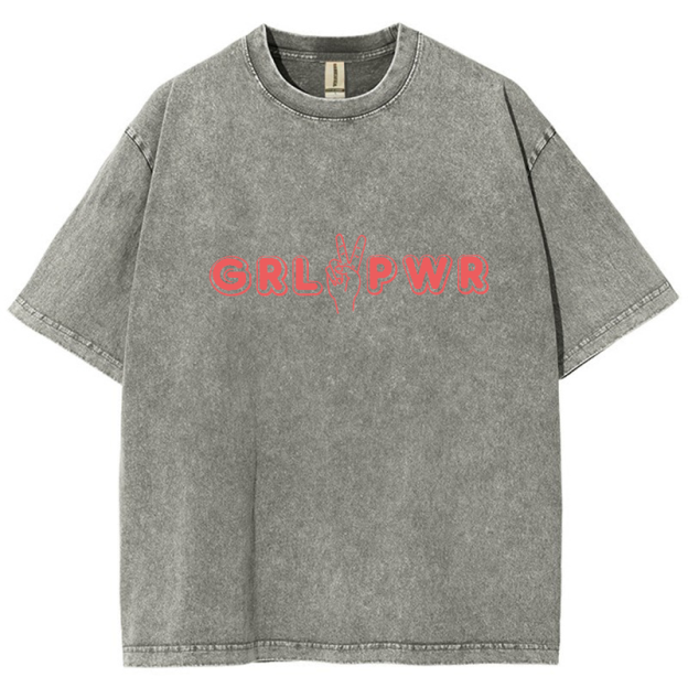 Girl Power Vintage Snowflake Washed T-Shirt