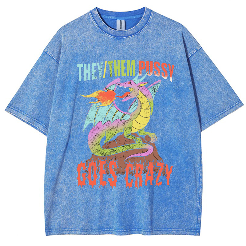 Them Pussy Goes Crazy Vintage Snowflake Washed T-Shirt