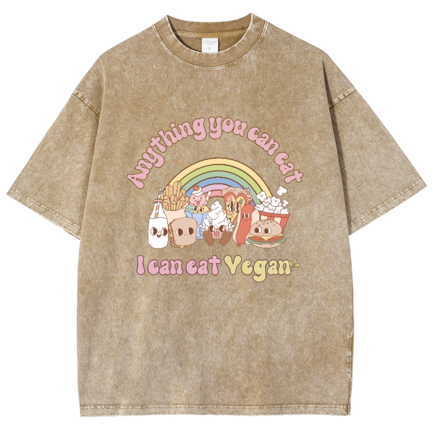I Can Eat Yegan Unisex Fit Washed T-Shirt