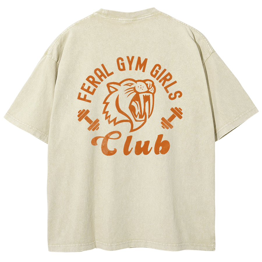 Feral Gym Girl Washed Oversized T-Shirt