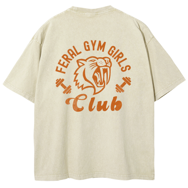 Feral Gym Girl Washed Oversized T-Shirt
