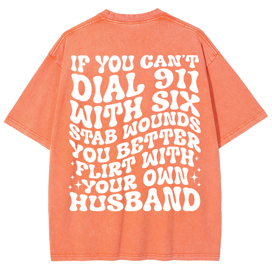 Dial 911 Unisex Vintage Washed Short Sleeve T-Shirt