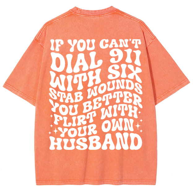 Dial 911 Unisex Vintage Washed Short Sleeve T-Shirt