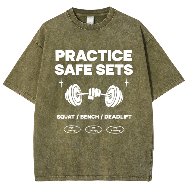 Practice Safe Sets Unisex Fit Washed T-Shirt