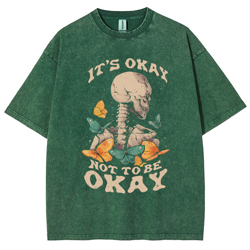 It‘s Okay Not To Be Okay Vintage Snowflake Washed T-Shirt