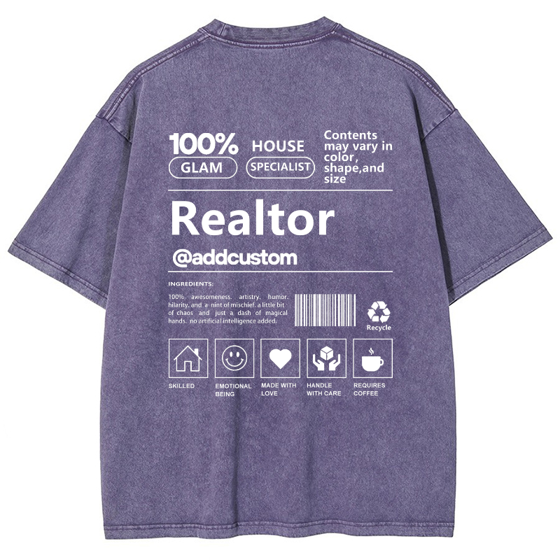 Realtor Vintage Snowflake Washed T-Shirt Customscool