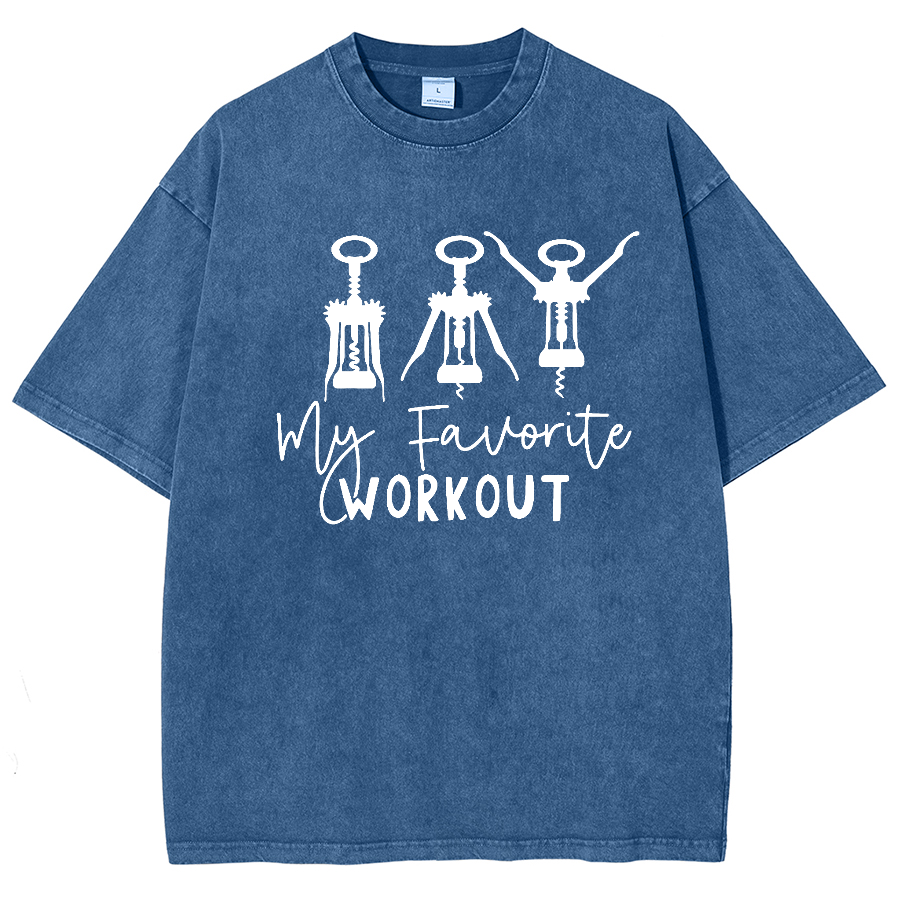 My Favorite Workout Unisex Vintage Washed Short Sleeve T-Shirt