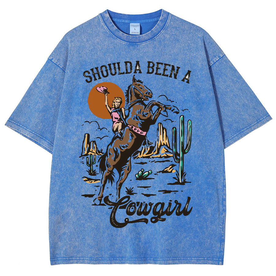 Shoulda Been A Cowgirl Washed Oversized T-Shirt
