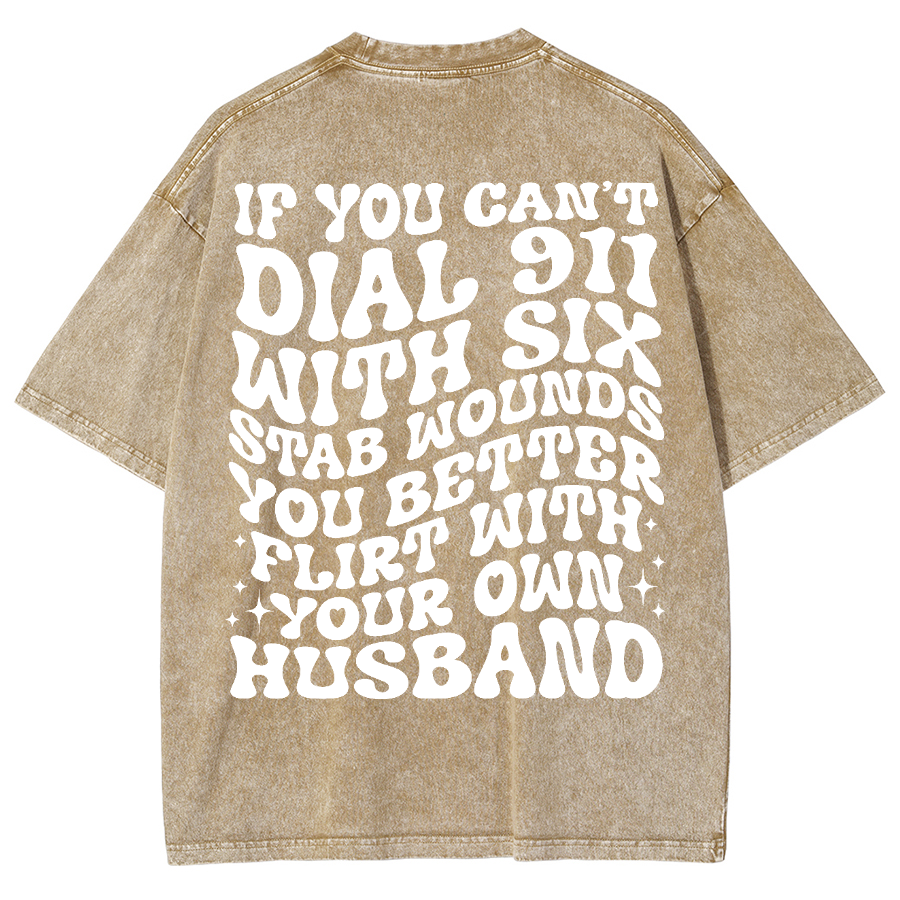 Dial 911 Unisex Vintage Washed Short Sleeve T-Shirt