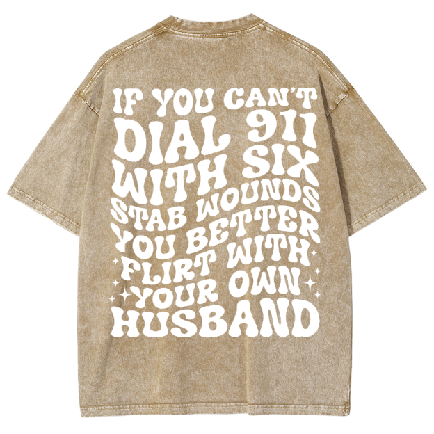 Dial 911 Unisex Vintage Washed Short Sleeve T-Shirt