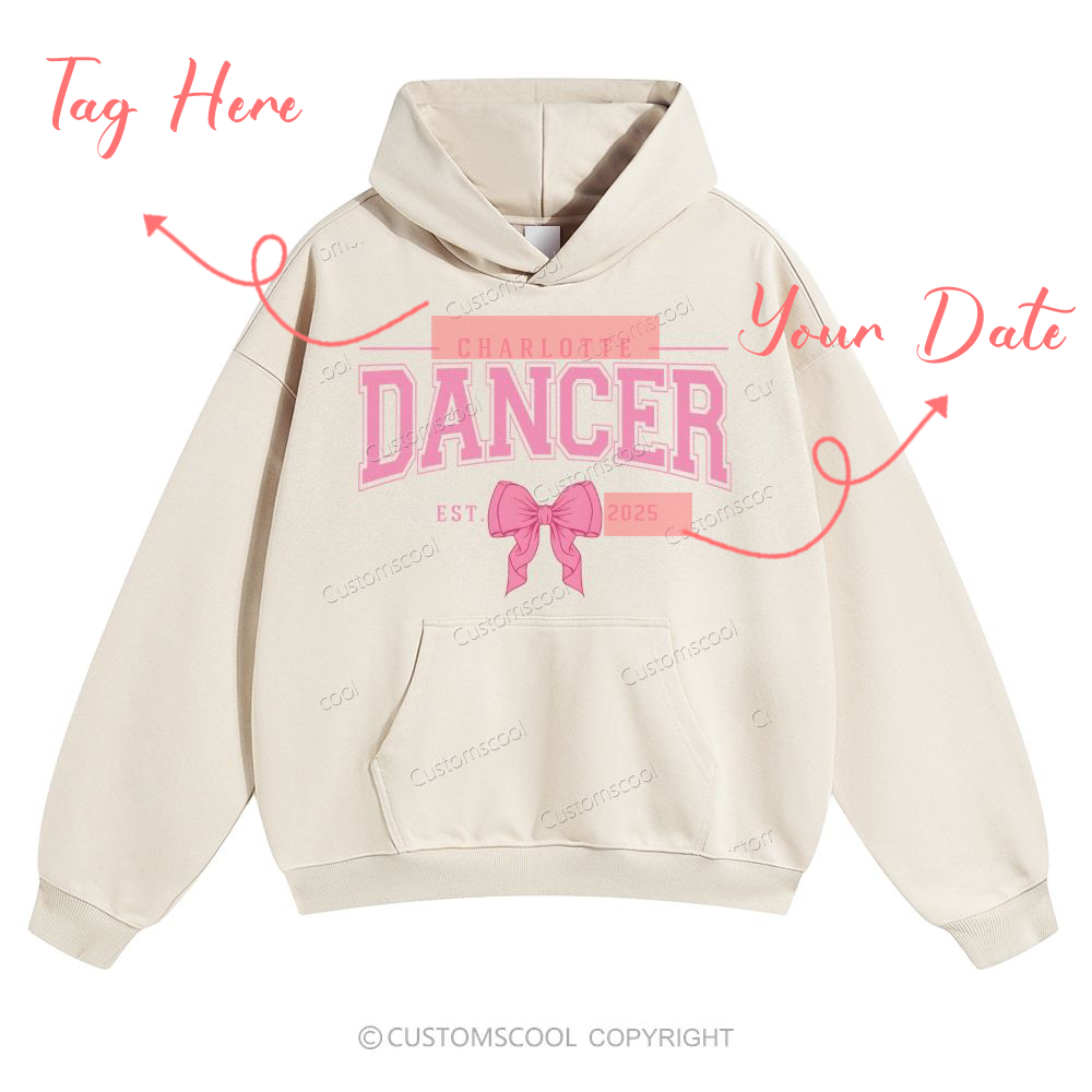 Dance Coquette Bow  Addcustom Date Solid Color Hoodie