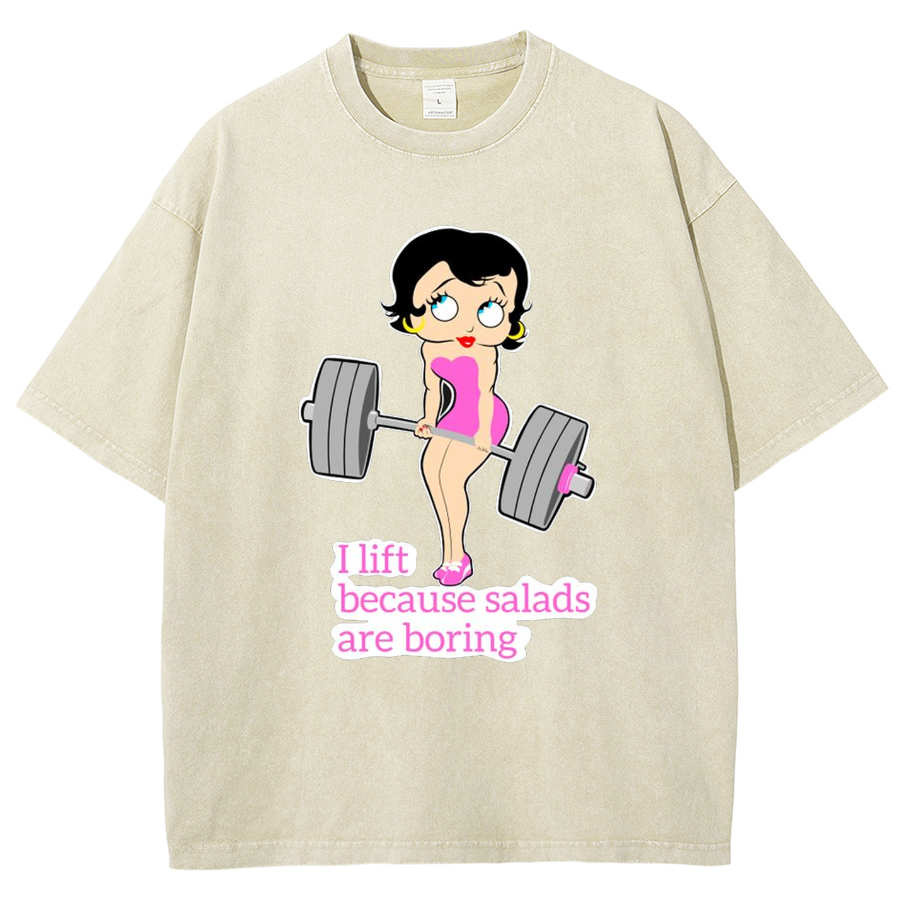 This Girl Lifts Because Salads Are Boring Unisex Fit Washed T-Shirt