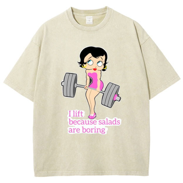 This Girl Lifts Because Salads Are Boring Unisex Fit Washed T-Shirt