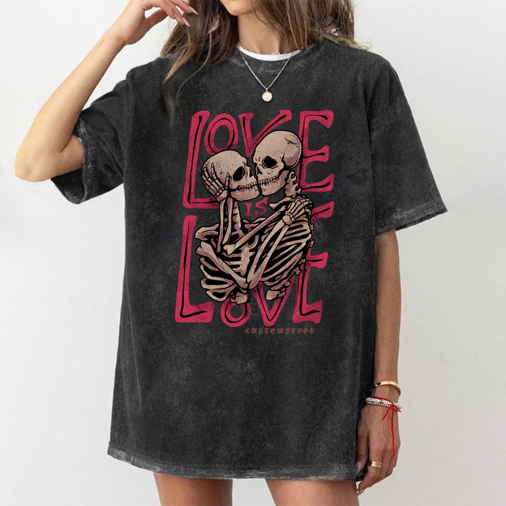 Love Gothic Washed Tee Customscool