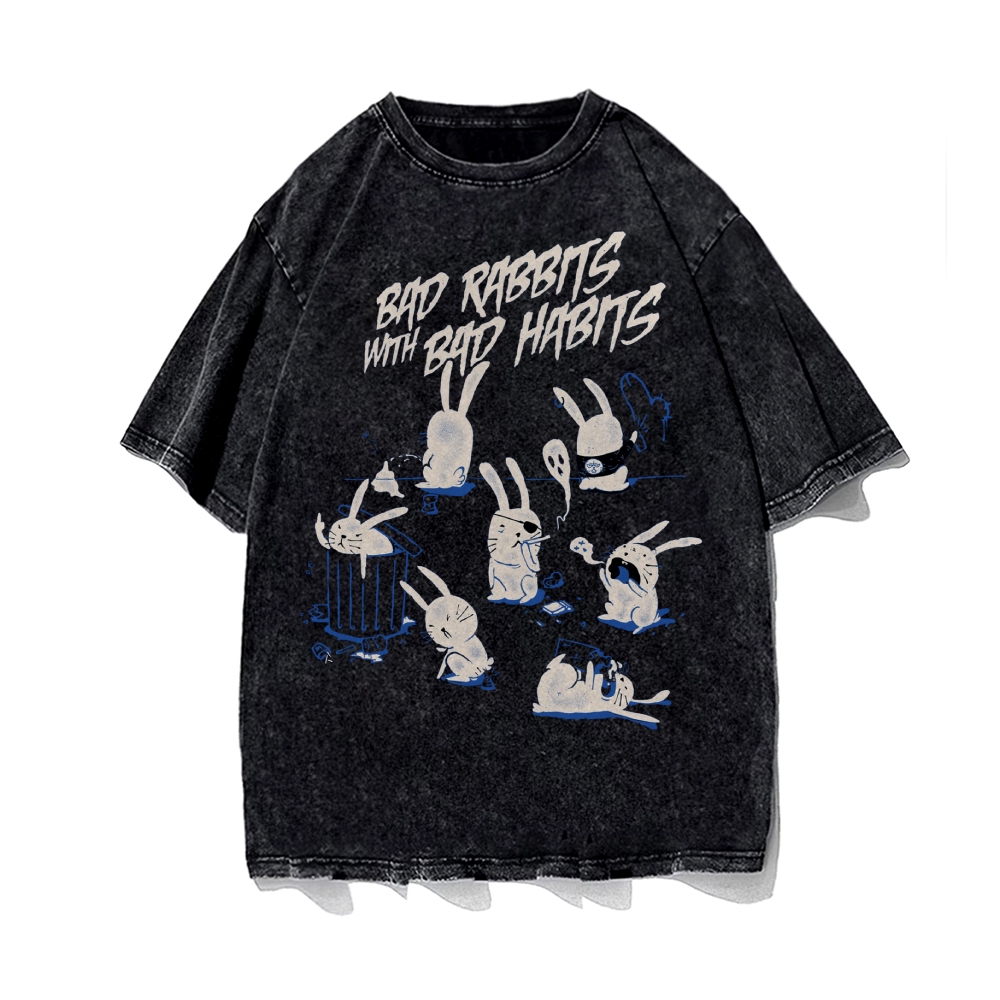 Bad Rabbits Gothic Washed Tee Customscool