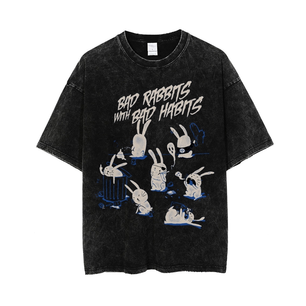 Bad Rabbits Gothic Washed Tee Customscool