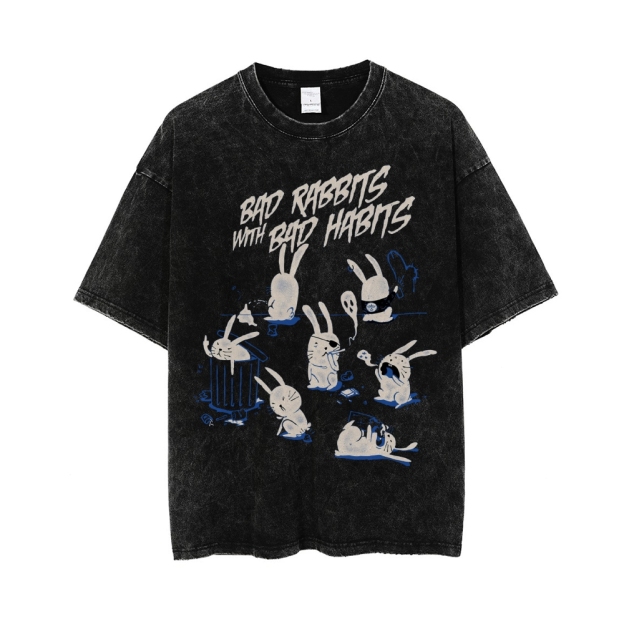 Bad Rabbits Gothic Washed Tee Customscool