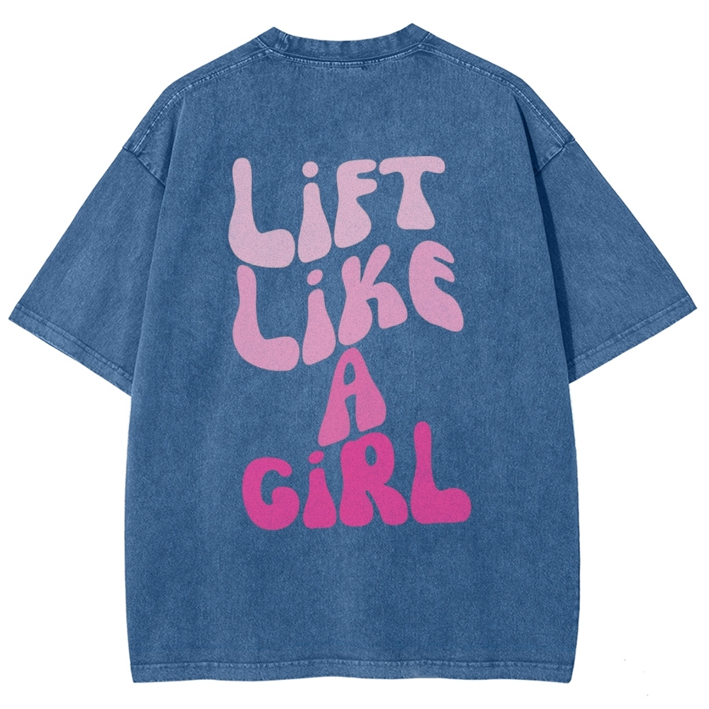 Lift Like a Girl Vintage Snowflake Washed T-Shirt