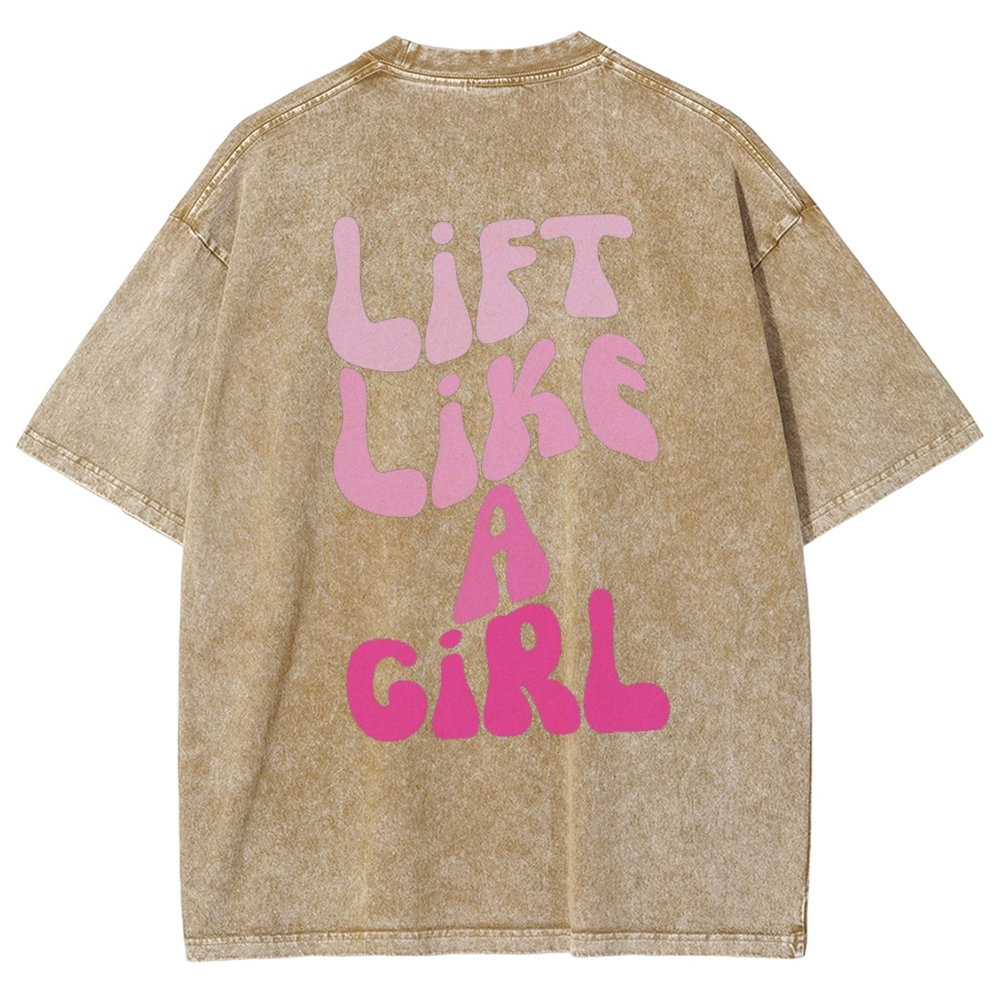 Lift Like a Girl Vintage Snowflake Washed T-Shirt