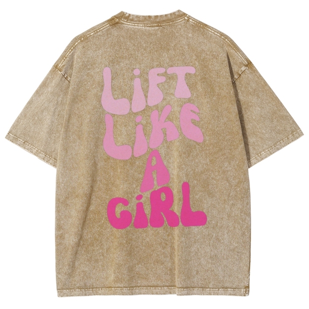 Lift Like a Girl Vintage Snowflake Washed T-Shirt