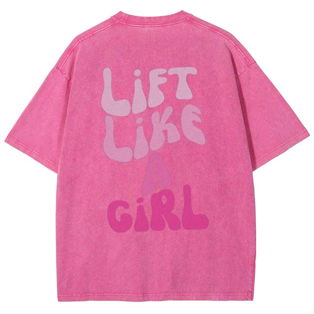 Lift Like a Girl Vintage Snowflake Washed T-Shirt