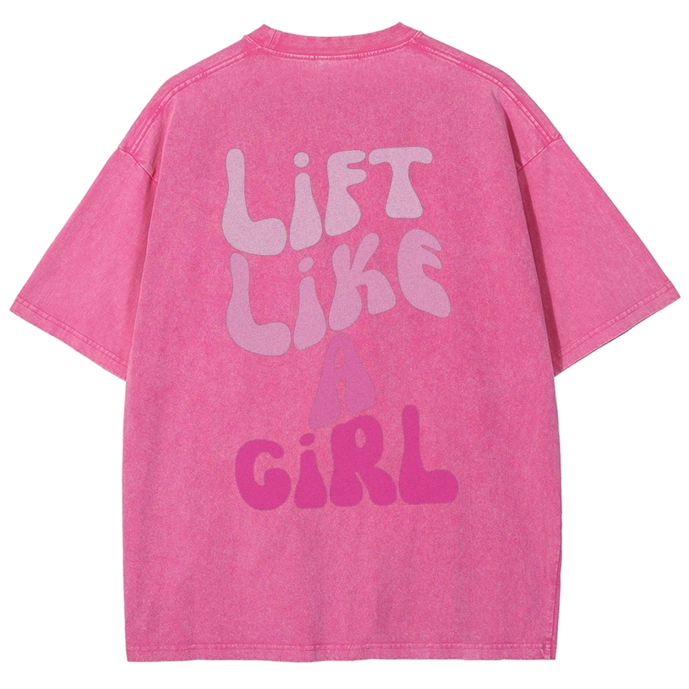 Lift Like a Girl Vintage Snowflake Washed T-Shirt