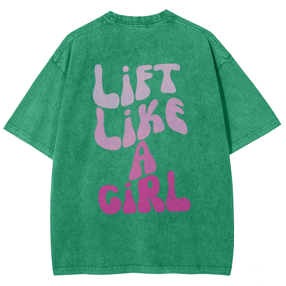 Lift Like a Girl Vintage Snowflake Washed T-Shirt