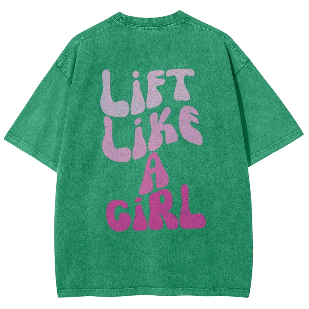 Lift Like a Girl Vintage Snowflake Washed T-Shirt