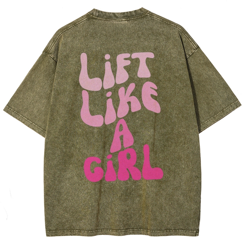 Lift Like a Girl Vintage Snowflake Washed T-Shirt