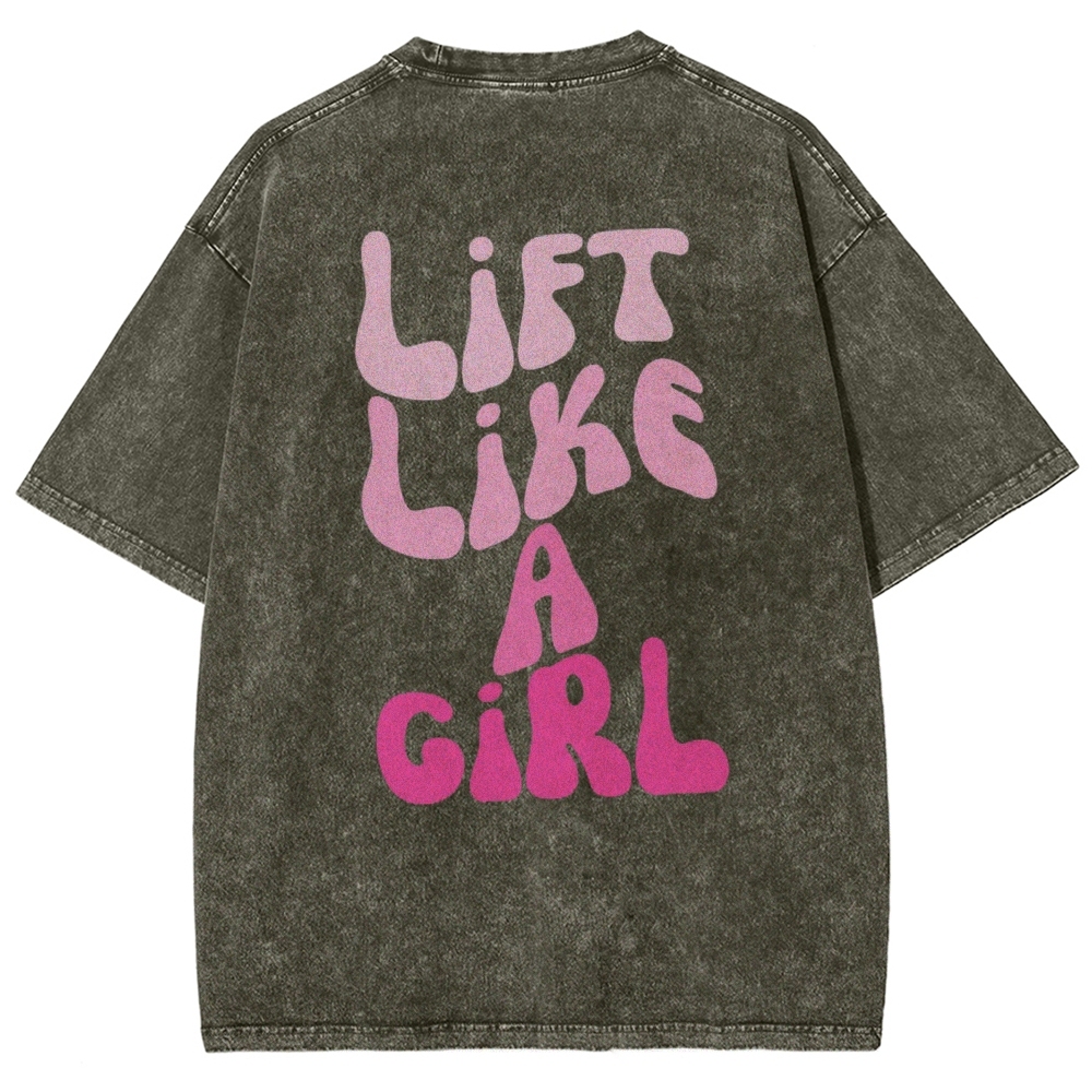 Lift Like a Girl Vintage Snowflake Washed T-Shirt