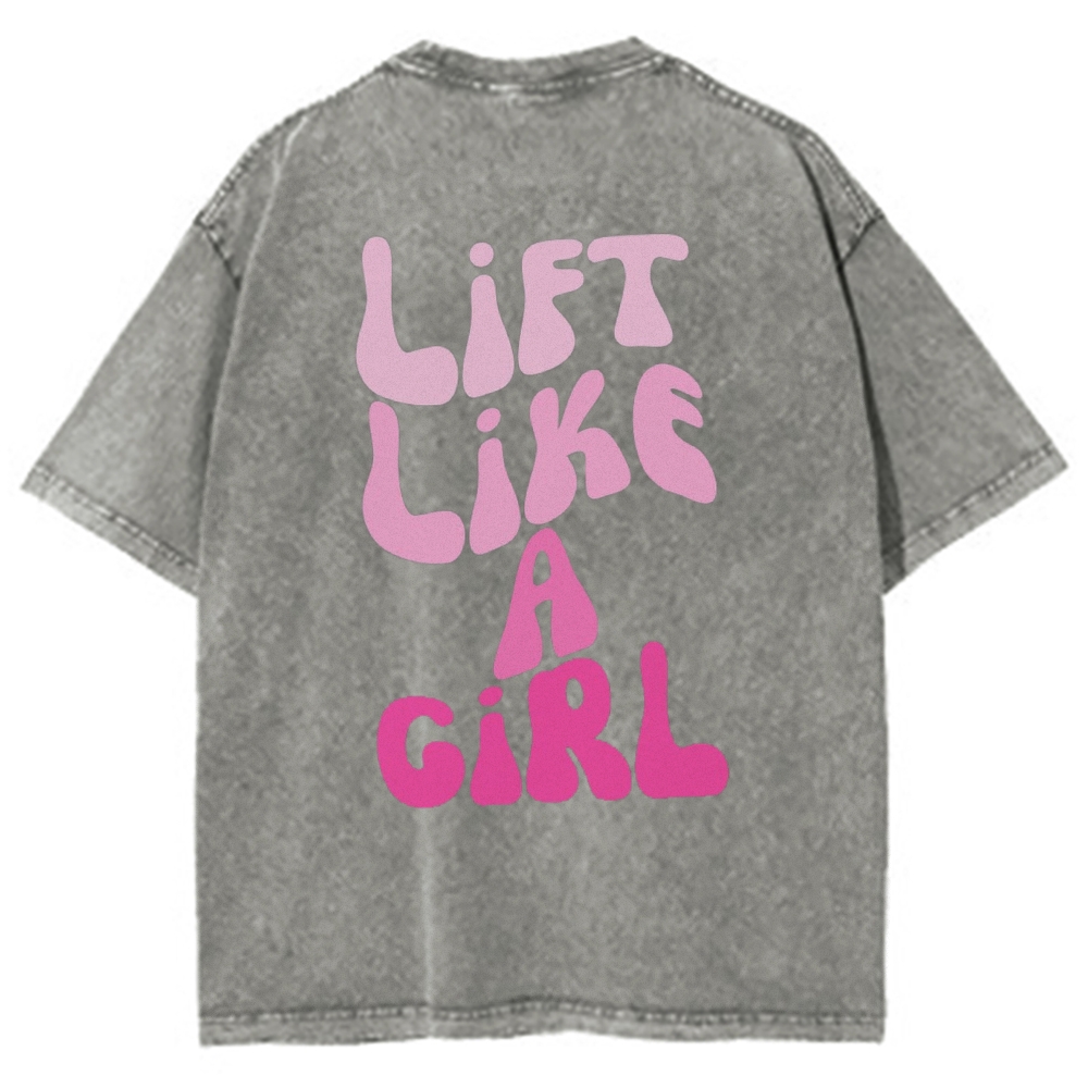 Lift Like a Girl Vintage Snowflake Washed T-Shirt
