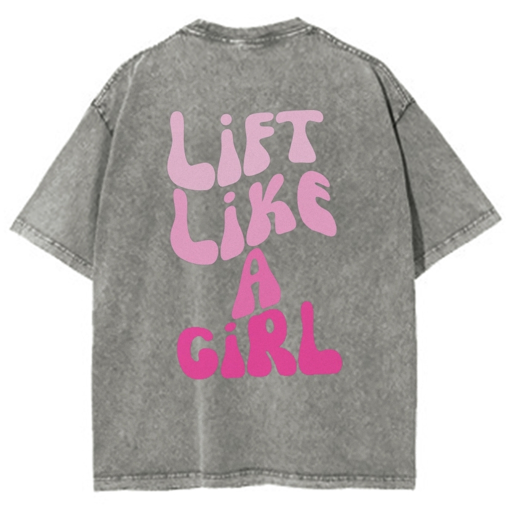 Lift Like a Girl Vintage Snowflake Washed T-Shirt