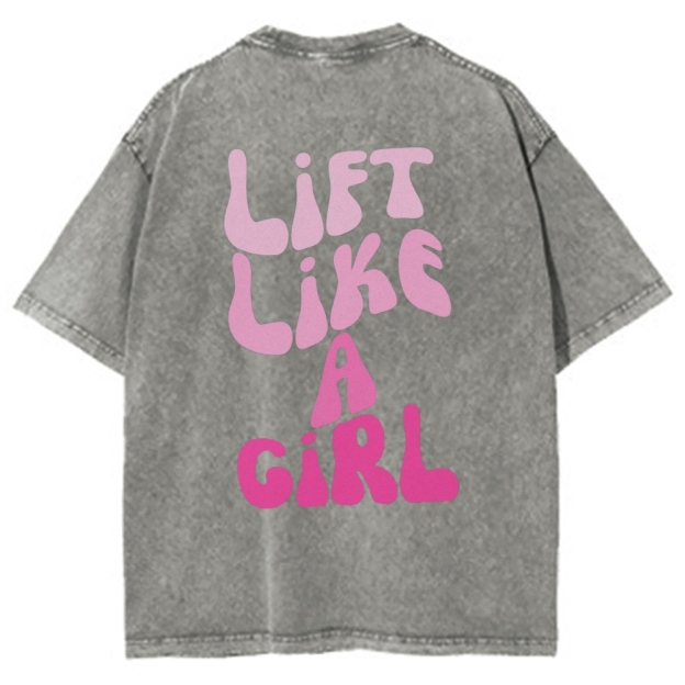 Lift Like a Girl Vintage Snowflake Washed T-Shirt