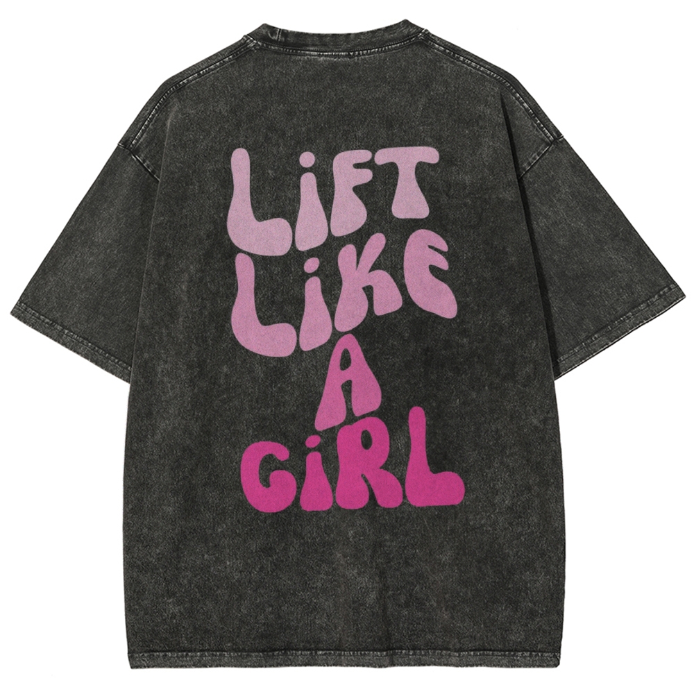 Lift Like a Girl Vintage Snowflake Washed T-Shirt