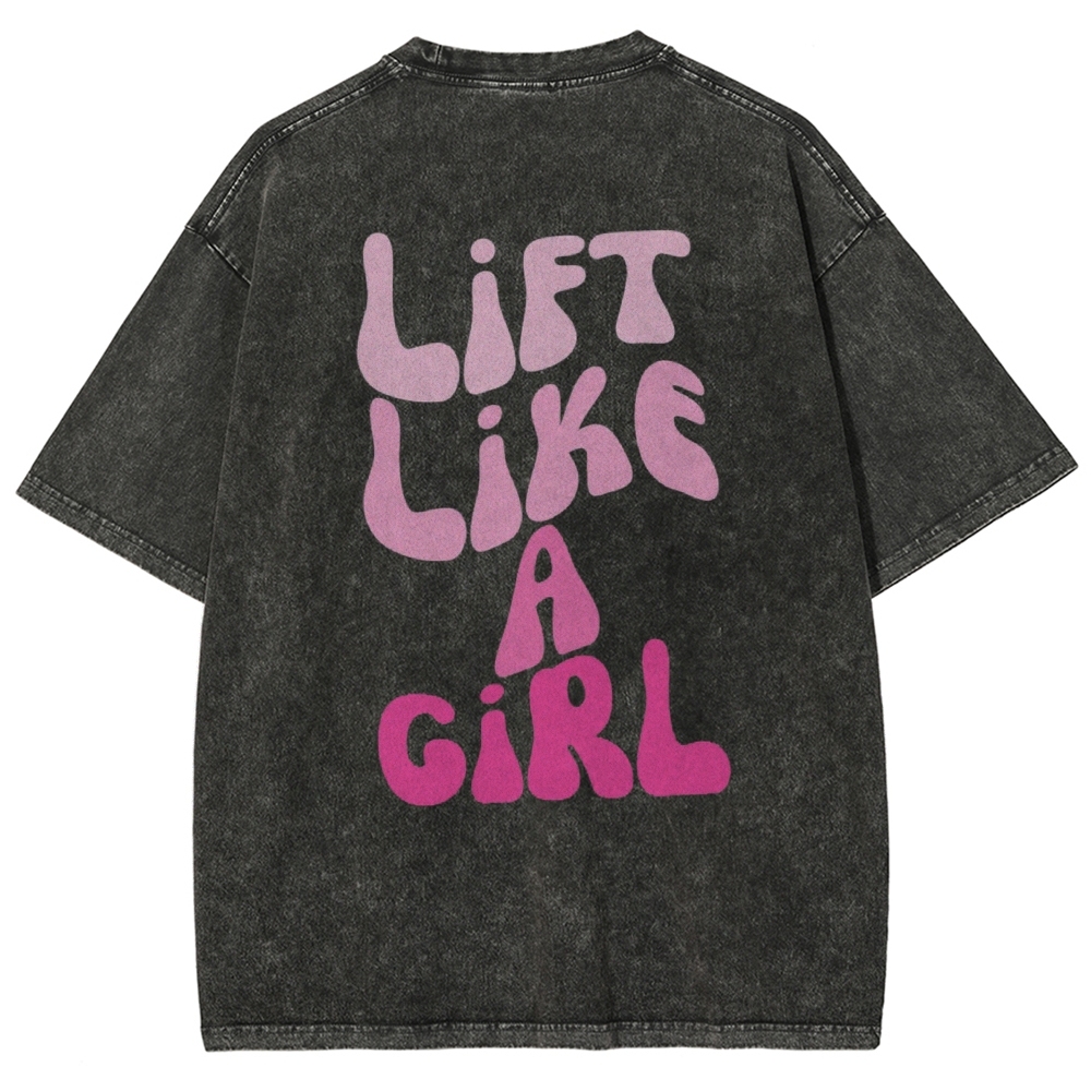 Lift Like a Girl Vintage Snowflake Washed T-Shirt