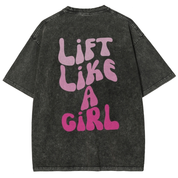 Lift Like a Girl Vintage Snowflake Washed T-Shirt