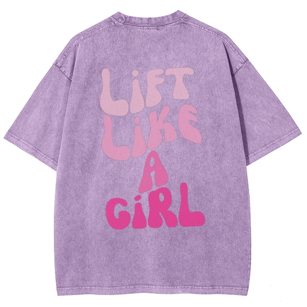 Lift Like a Girl Vintage Snowflake Washed T-Shirt