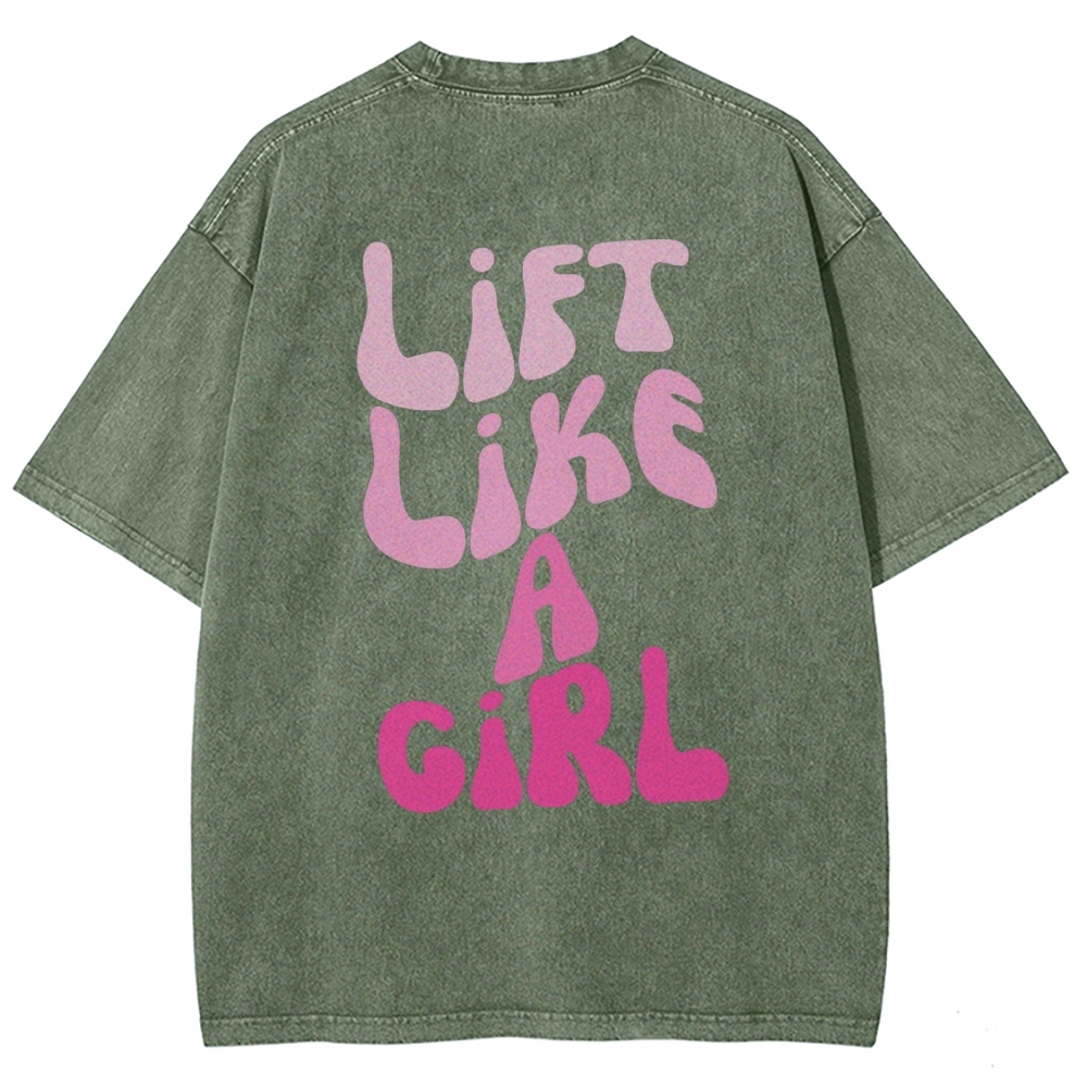 Lift Like a Girl Vintage Snowflake Washed T-Shirt