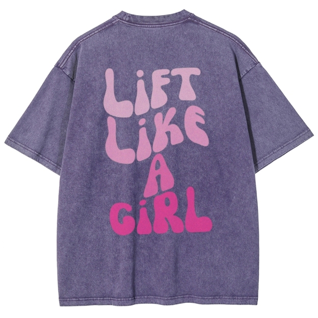 Lift Like a Girl Vintage Snowflake Washed T-Shirt